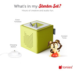 Toniebox Starter Set with Playtime Puppy - Green Audio Player for Kids