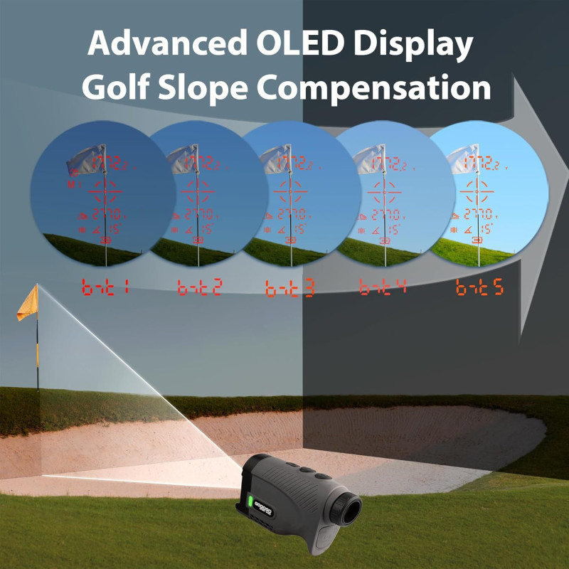 Gogogo Sport Vpro Gen 2 Golf Laser Rangefinder – 1200/2500Y, OLED, Flaglock