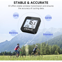CYCPLUS GPS Vélocomputer sans Fil, Écran Automatique, Étanche