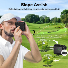 Golf Range Finder with Slope & 7X Magnification, 1200 Yards Rechargeable