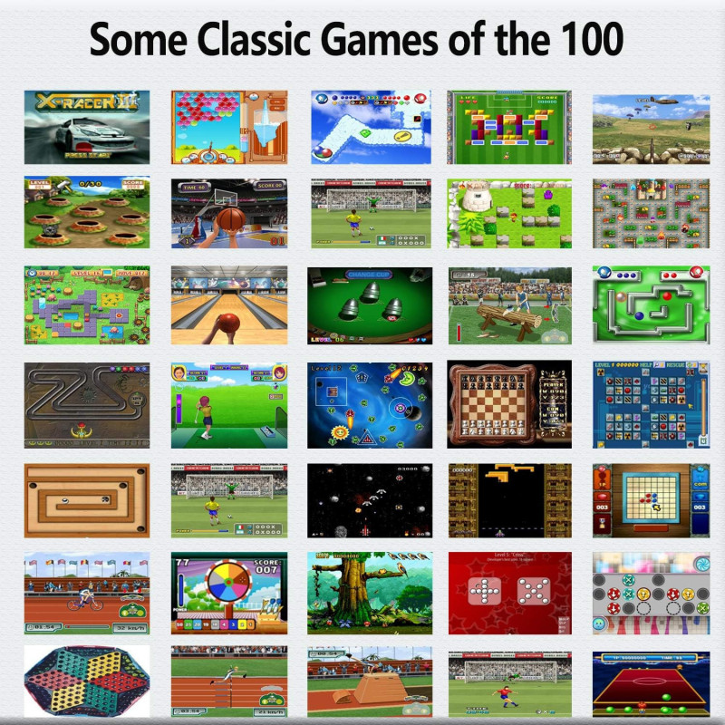 16-Bit Handheld Game Console 3.0 Screen, 100 Classic Games, USB Rechargeable