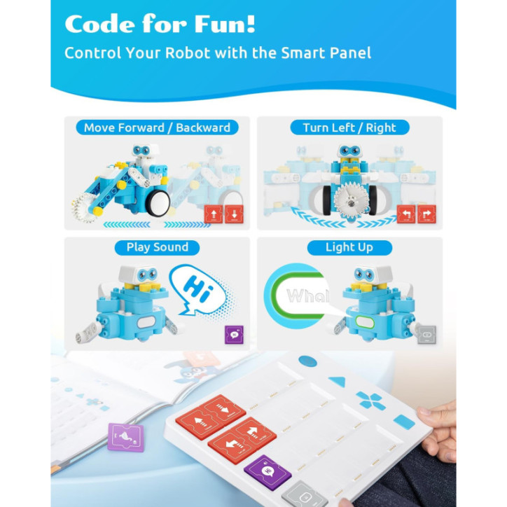 WhalesBot C3 Pro Robot Éducatif 12-en-1, Télécommande & Programmation STEM pour Enfants 4-7 ans