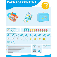 WhalesBot B3 Pro 24-in-1 STEM Robot Kit for Kids Ages 4-6 – 99 Pieces