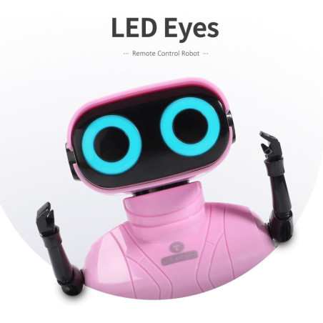 GILOBABY Pink RC Robot Toy for Kids 3+, LED Eyes, Flexible Parts, Dance & Music - Birthday Gift