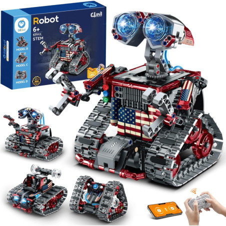 Sillbird Kit Robot Télécommandé 4 en 1 STEM, 631 pièces, Voiture Robotique pour Enfants 8-12 ans