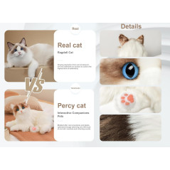 Chongker Interactive Ragdoll Cat Plush Toy with Voice & Realistic Purring