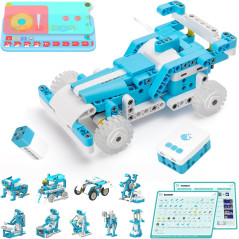 WhalesBot D1 21-in-1 STEM Coding Robot Kit for Kids 4+, 280+ Pieces