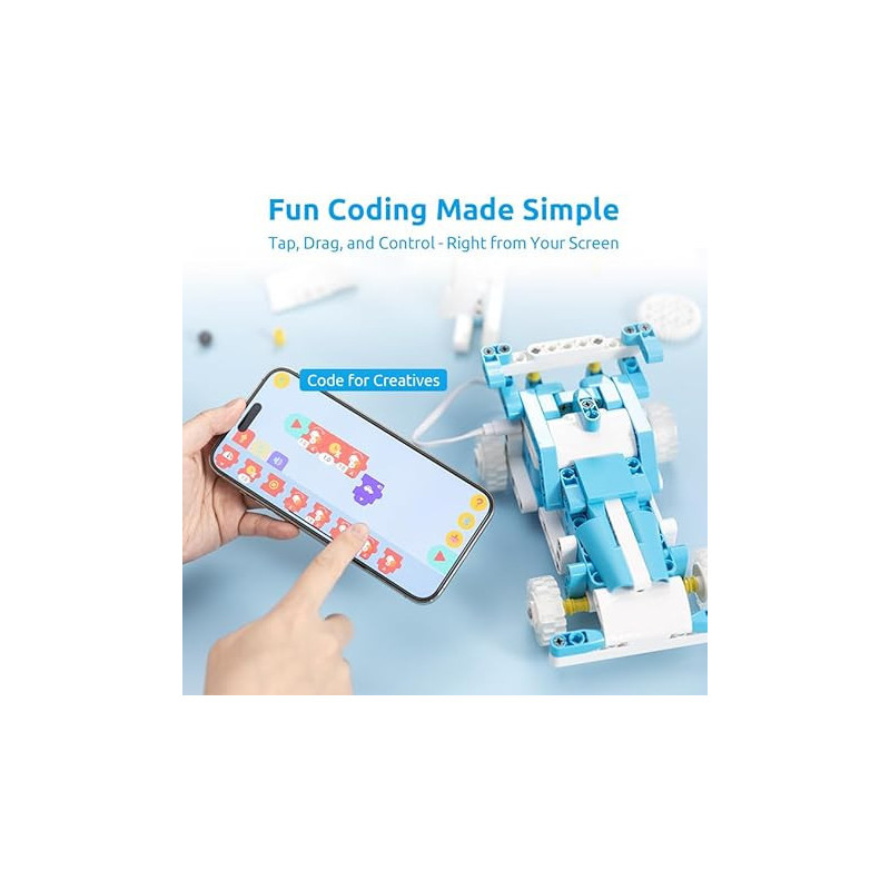WhalesBot D1 21-in-1 STEM Coding Robot Kit for Kids 4+, 280+ Pieces