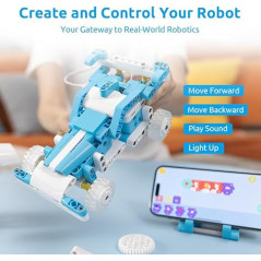 WhalesBot D1 21-in-1 STEM Coding Robot Kit for Kids 4+, 280+ Pieces