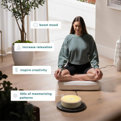 Homedics 11” Drift Sandscape Zen Garden with Smart LED, Wi-Fi, Meditation & Decorative Accessory (Nude)