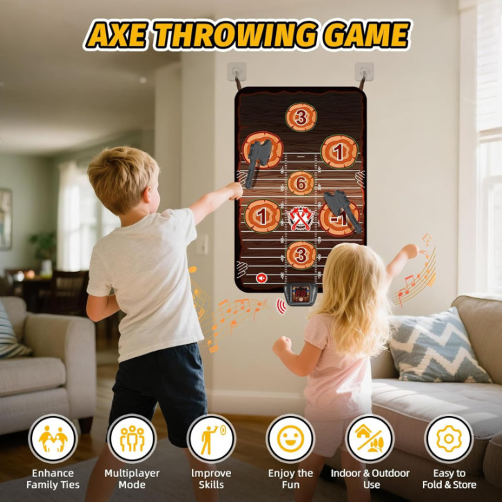 Jeu de Cible de Lancer de Hache Électronique pour Enfants 3-10+ Ans, Intérieur/Extérieur, Fête & Sport Jeu de Cible de Lancer de Hache Électronique pour Enfants 3-10+ Ans, Intérieur/Extérieur, Fête & Sport