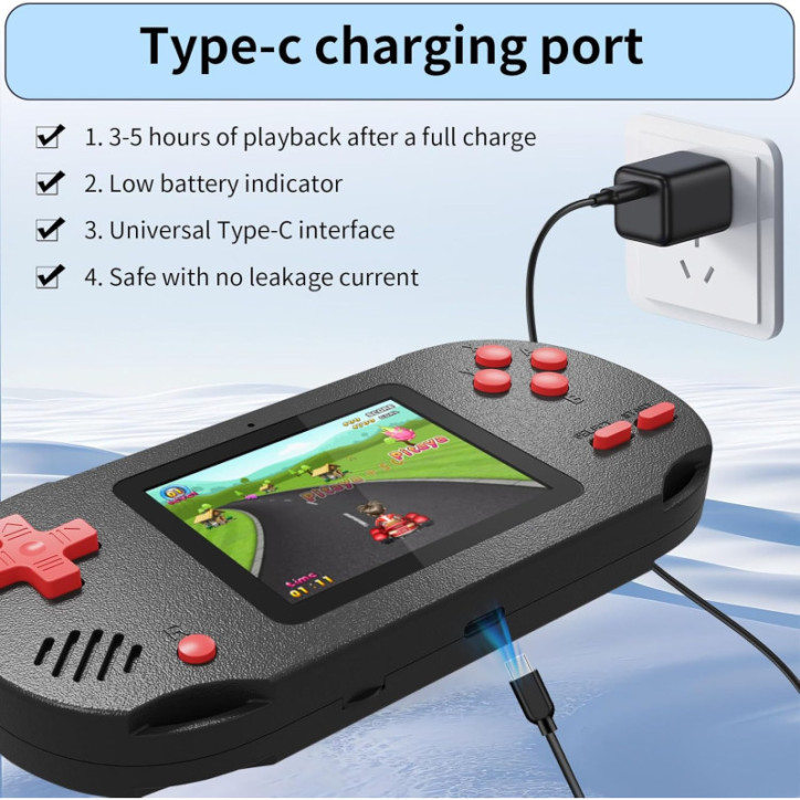 Handheld Game Console for Kids with 300 Built-in Games, 137 Classic 16-bit Titles & 3.0-inch Screen Handheld Game Console for Kids with 300 Built-in Games, 137 Classic 16-bit Titles & 3.0-inch Screen