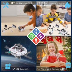 Kit Robot Solaire 6-en-1 pour Enfants 8-12 ans - Cadeau STEM