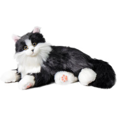 Robot Chat Interactif Chongker, Peluche Noir Réaliste avec Sons