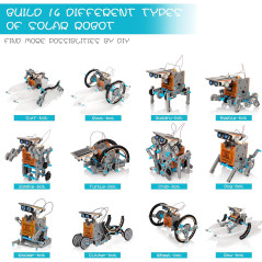 14-in-1 Solar Robot Kit for Kids, STEM Toy for Ages 8-12 | DIY Robot Gift