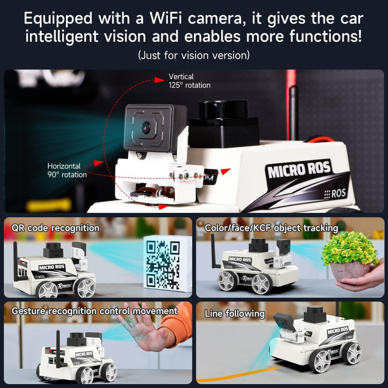 Yahboom MicroROS Robot Car AI SLAM Mapping & Navigation with ESP32 AI