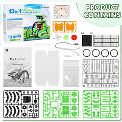 Bottleboom 13-in-1 Solar STEM Robot Kit for Kids Ages 8-12 – Green