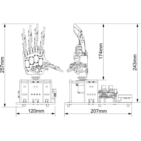 Arduino AI Bionic Robotic Hand Kit - 5-Finger Mechanical Arm DIY Smart Robot Engineering Set