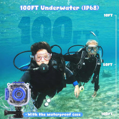 PROGRACE Kids Waterproof Digital Camera with 32GB Card - Underwater Video Toy for Boys Ages 3-14