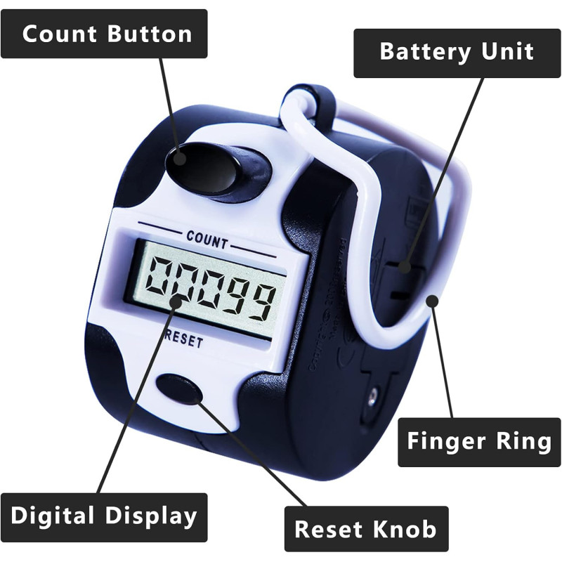 Handy Manual Digital Clicker Counter - 5-Digit Mechanical Tally Tool