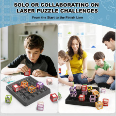 Laser Maze STEM Logic Game - 60+ Challenging Puzzles for Kids 8+ to Develop Space & Optics Skills