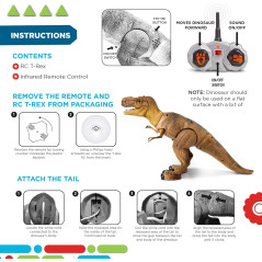 Discovery™ Remote Control T-Rex Dinosaur Toy – Realistic Walking, Roaring, Chomping RC Figure for Kids 6+