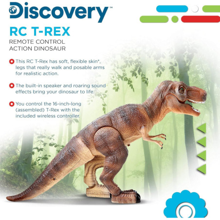Discovery™ T-Rex Remote Control Dinosaur Toy – Realistic Roaring RC Dino