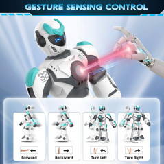 VATOS Robot Télécommandé Programmable 15,4 pour Enfants avec Chant, Danse, Détection Gestuelle & Voix