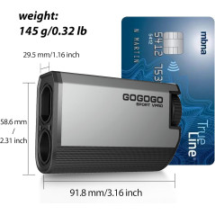 Gogogo Sport Vpro PocketPin 01 Télémètre Mini avec Pente, 1200 m Portée, Rechargeable, Flaglock pour Golf et Chasse