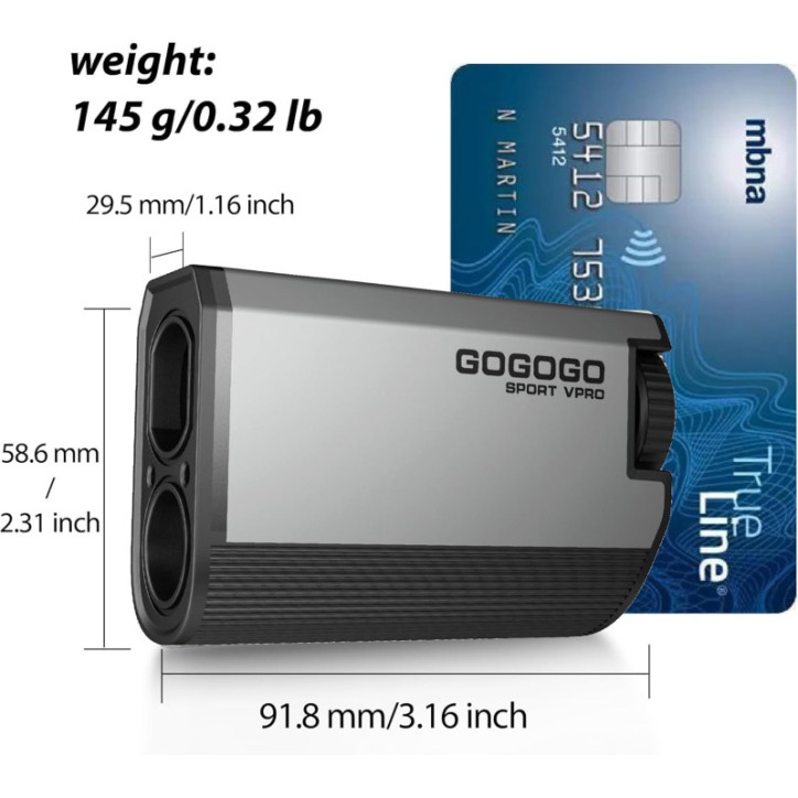 Gogogo Sport Vpro PocketPin 01 Mini Rangefinder with Slope, 1200 Yards, Rechargeable, Flaglock for Golf & Hunting Gogogo Sport Vpro PocketPin 01 Mini Rangefinder with Slope, 1200 Yards, Rechargeable, Flaglock for Golf & Hunting