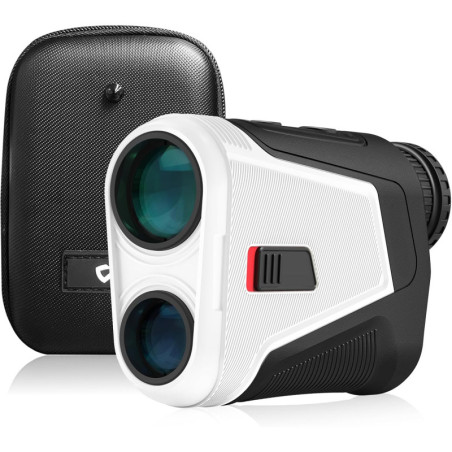 WOSPORTS Red OLED Golf Rangefinder with Slope, 1200 Yards, 7X Magnification, Magnetic Flag Lock & Vibration
