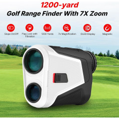 WOSPORTS Red OLED Golf Rangefinder 1200Y, 7X Magnification, Slope