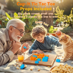 Jeu de Tic Tac Toe Rechargeable Jaune avec 5 Jeux de Mémoire Électronique Portable pour Enfants et Adultes