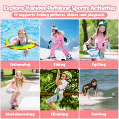 PROGRACE Kids Waterproof 1080P HD Video Camera for Girls – Underwater Digital Camcorder Gift Ages 3-12