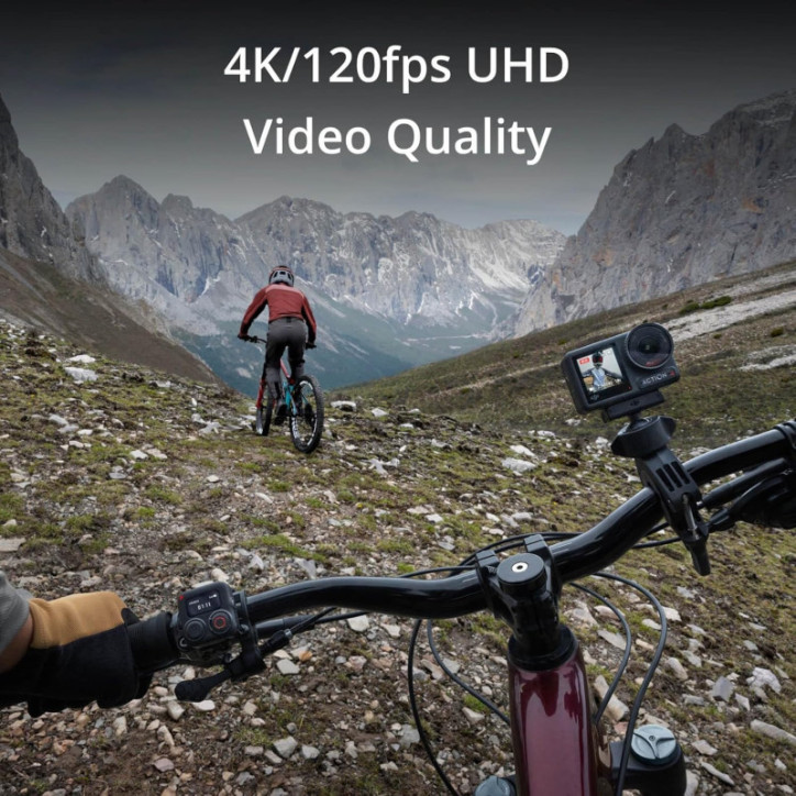 DJI Osmo Action 4 Essential Combo - Caméra d'Action Étanche 4K/120fps, Capteur 1/1.3, 10-bit, 160 min autonomie