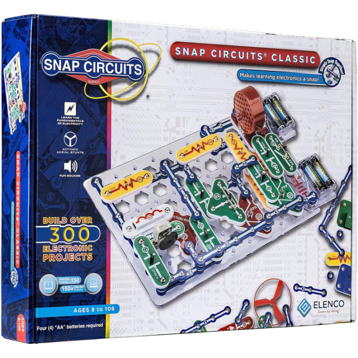 Snap Circuits Classic SC-300 Kit Électronique – 300+ Projets, Manuel Couleur, Jouet Éducatif STEM 8+