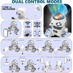 Robot Aikmi Rechargeable avec Projecteur & Capteur de Geste