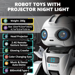 Robot Aikmi Rechargeable avec Projecteur & Capteur de Geste