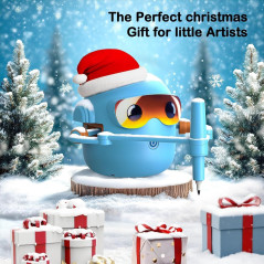 Drawing Robot for Kids Montessori Educational Toy with Voice Interaction, 100 Cards, 16 Pens & Music Gift
