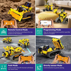 Kit Robot STEM 5 en 1, 452 pièces, contrôle app & télécommande, jouet d'ingénierie pour enfants 6-14 ans