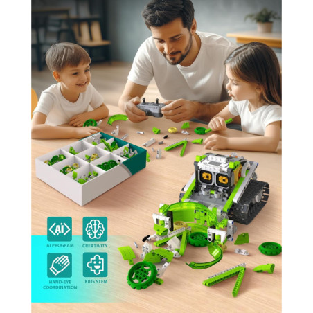 5in1 STEM AI Robot Building Set, 478Pcs APP & Remote Control Coding Toy for Kids 6-12, Educational Gift