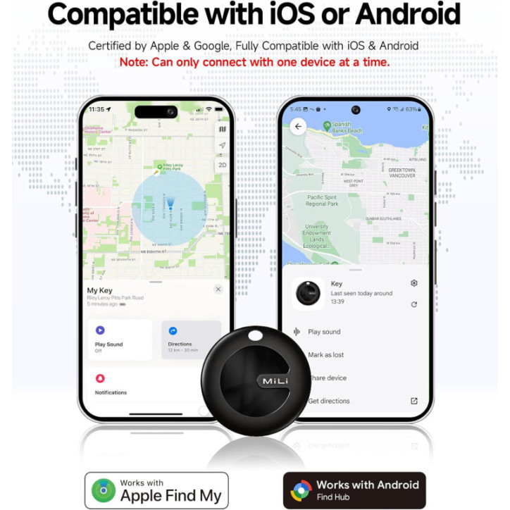 MiTag Duo Bluetooth Tracker 4-Pack for iOS & Android, Smart Key, Luggage & Item Locator, IP67 Waterproof