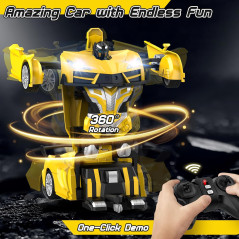 Transform RC Cars for Boys 3-8 | One-Button, 360° Spin, Flashing Lights