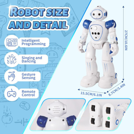 Programmable Robot Toy for Kids with Remote & Gesture Control - Ages 3-9