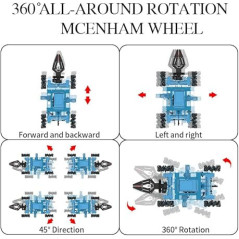 2-in-1 Remote Control Robot Arm Kit with 360° Gripper & Wheels – Science Toy Gift for Kids & Adults, No Assembly