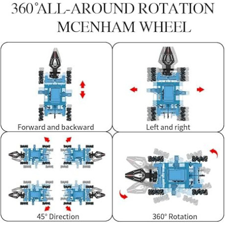 2-in-1 Remote Control Robot Arm Kit with 360° Gripper & Wheels – Science Toy Gift for Kids & Adults, No Assembly