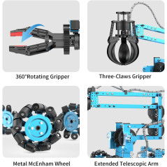 2-in-1 Remote Control Robot Arm Kit with 360° Gripper & Wheels – Best Gift