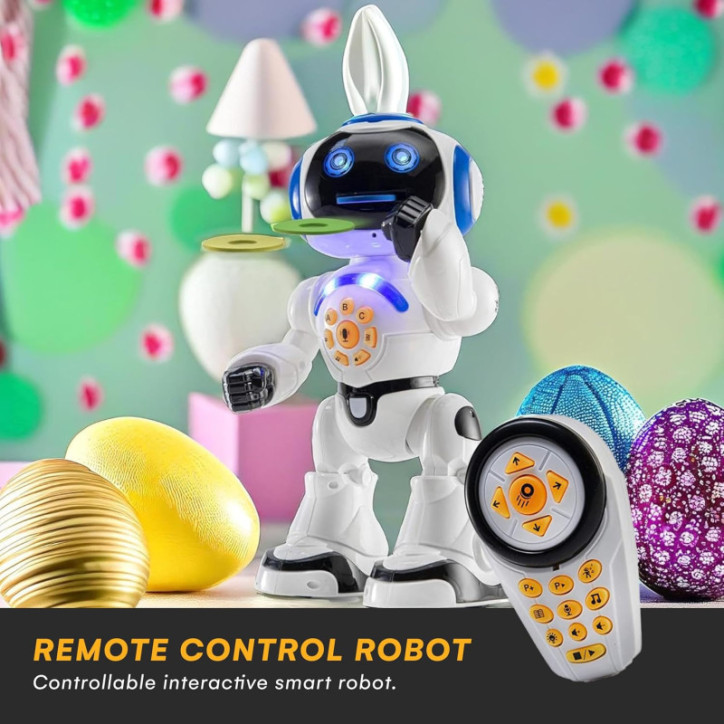 Robot RC programmable à LED - Robot dansant et parlant interactif de 30 cm pour enfants Robot RC programmable à LED - Robot dansant et parlant interactif de 30 cm pour enfants