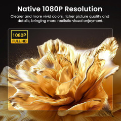 Projecteur HAPPRUN 1080P Bluetooth Full HD Portable avec Haut-parleur Intégré, Compatible Smartphone, HDMI, USB, PS5