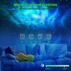 Projecteur Galaxy avec Télécommande, Minuteur, Lumière Étoiles